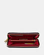 COACH®,ACCORDION ZIP WALLET WITH QUILTING AND RIVETS,Leather,Brass/Oxblood,Inside View,Top View
