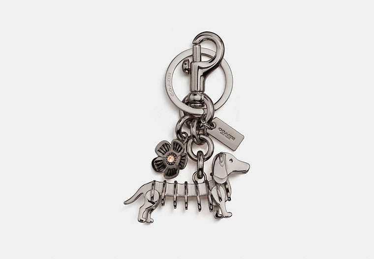 COACH®,DOG BAG CHARM,Metal,LH/Light Antique Nickel,Front View image number 0