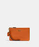 COACH®,SMALL WRISTLET,Pebbled Leather,Brass/Canyon,Front View