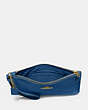 COACH®,SMALL WRISTLET,Pebbled Leather,Medium,Brass/Blue,Inside View,Top View