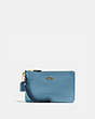 COACH®,SMALL WRISTLET,Medium,Brass/Pacific Blue,Front View