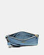 COACH®,SMALL WRISTLET,Pebbled Leather,Medium,Brass/Pacific Blue,Inside View,Top View