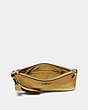 COACH®,SMALL WRISTLET,Pebbled Leather,Medium,Brass/Sunlight,Inside View,Top View