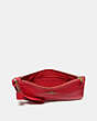 COACH®,SMALL WRISTLET,Pebbled Leather,Medium,Brass/Electric Red,Inside View,Top View
