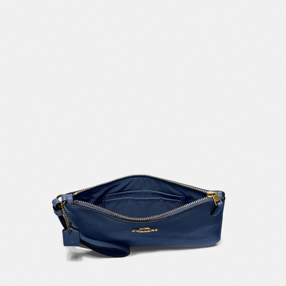 COACH®,Small Wristlet,Leather,Pouch,Wristlet,Metal,Logo,Casual,,Inside View,Top View