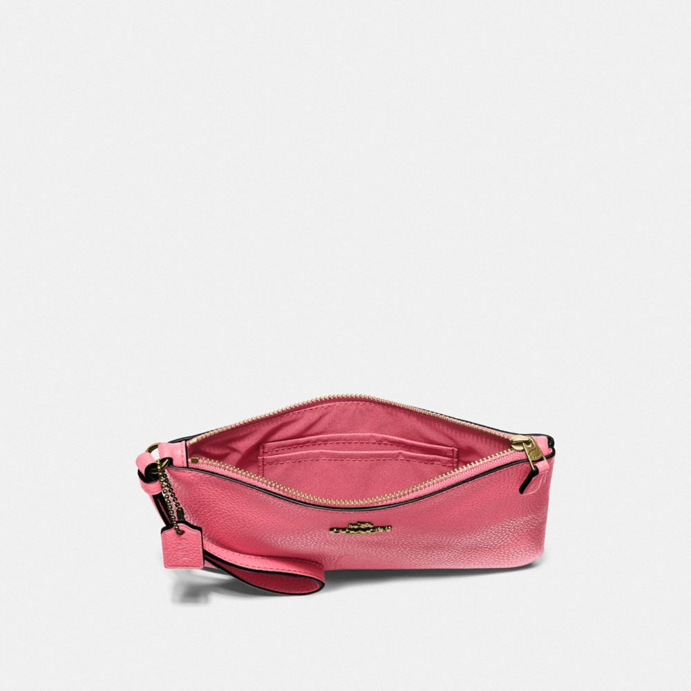 COACH®,SMALL WRISTLET,Medium,Brass/Red,Inside View,Top View