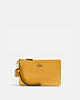 COACH®,SMALL WRISTLET,Pebbled Leather,Medium,Brass/Buttercup,Front View