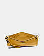 COACH®,SMALL WRISTLET,Pebbled Leather,Medium,Brass/Buttercup,Inside View,Top View
