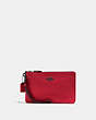 COACH®,SMALL WRISTLET,Pebbled Leather,Medium,Gunmetal/Red Apple,Front View