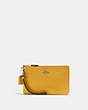 COACH®,SMALL WRISTLET,Pebbled Leather,Medium,Silver/MAIZE,Front View