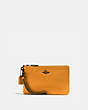 COACH®,SMALL WRISTLET,Pebbled Leather,Medium,Pewter/Pollen,Front View