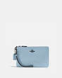 COACH®,SMALL WRISTLET,Pebbled Leather,Medium,Pewter/Waterfall,Front View