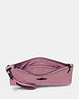 COACH®,SMALL WRISTLET,Pebbled Leather,Medium,Pewter/Violet Orchid,Inside View,Top View