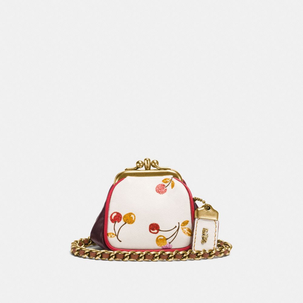 COACH Kisslock Coin Purse With Butterfly Print in Pink