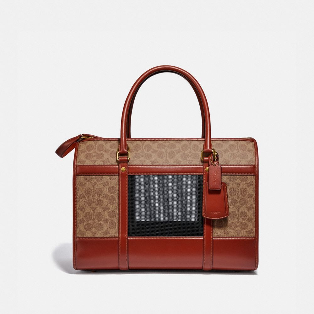 COACH®: Pet Carrier In Signature Canvas