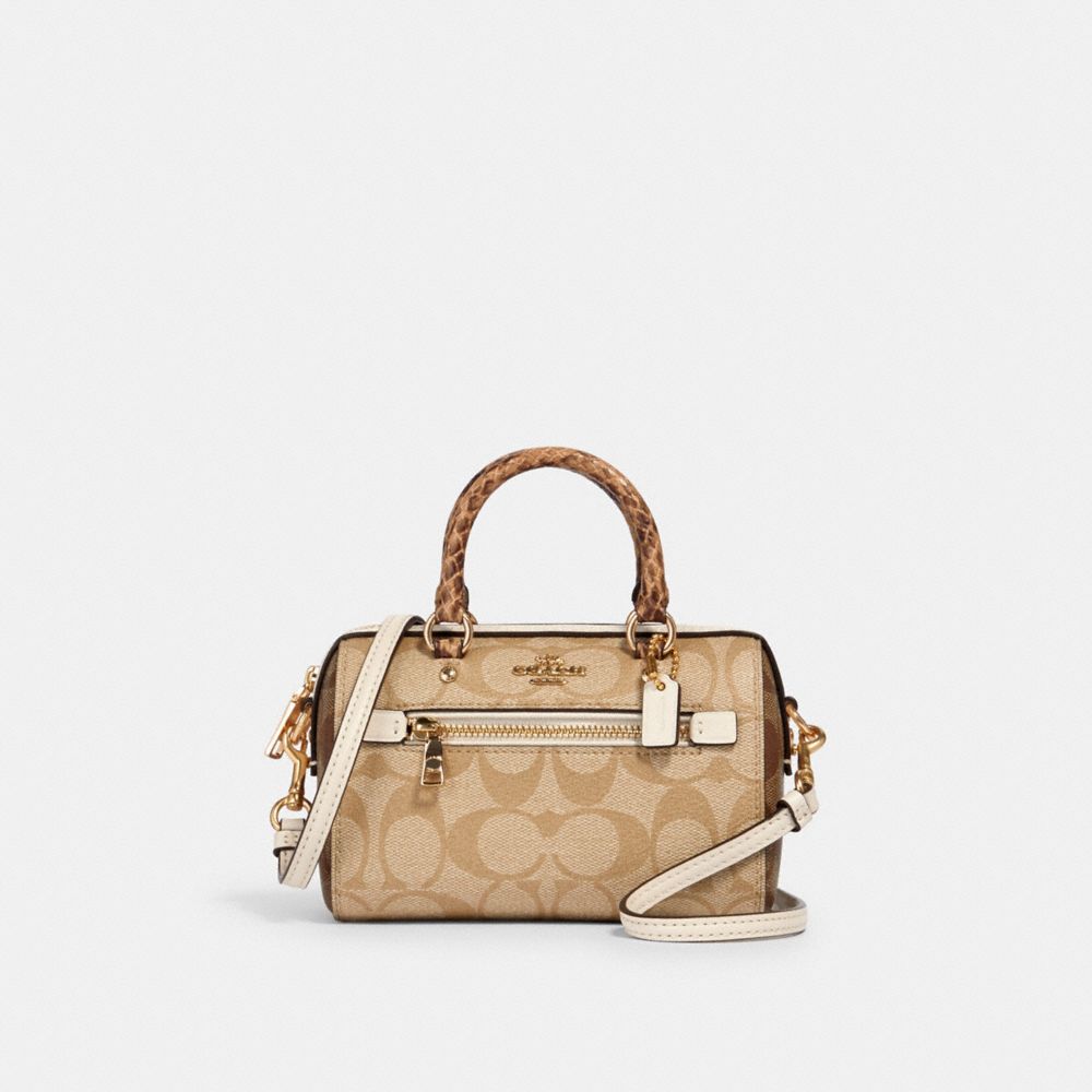 Coach 1497 Micro Rowan Crossbody Bag in Khaki Signature Coated Canvas with  Butterfly Print and Smooth Leather - Women's Bag