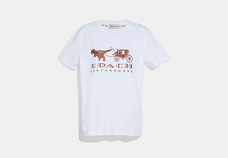 COACH®,REXY AND CARRIAGE T-SHIRT,cotton,White,Front View