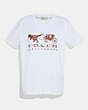 COACH®,REXY AND CARRIAGE T-SHIRT,cotton,White,Front View
