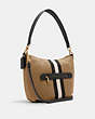 COACH®,SMALL SKYLAR HOBO WITH VARSITY STRIPE,n/a,Medium,Gold/Taupe/Black,Angle View