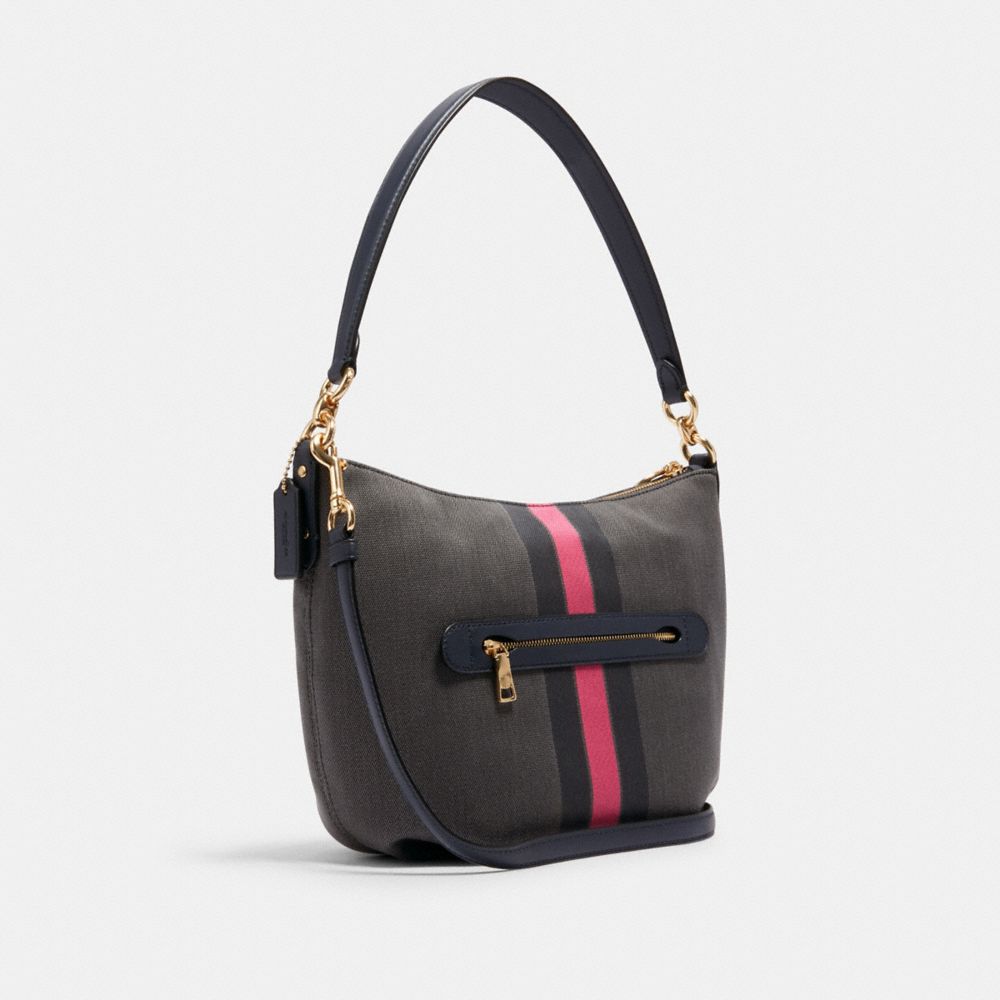 COACH®,Small Skylar Hobo With Varsity Stripe,,Angle View