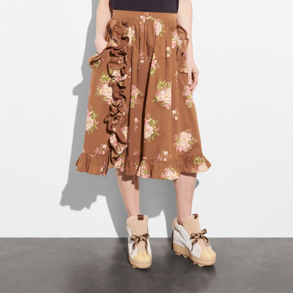 Jupe à Volants Et Imprimé Magnolias