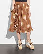 COACH®,MAGNOLIA BOUQUET RUFFLE SKIRT,Mixed Material,BROWN MULTICOLOR,Scale View