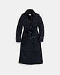 COACH®,WOOL TRENCH COAT,wool,NAVY,Front View