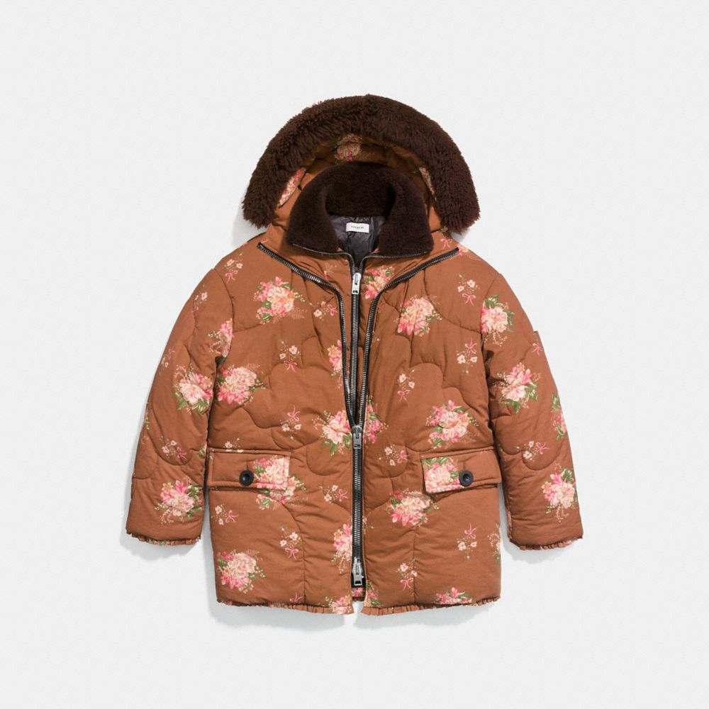 Oversized Eiderdown Printed Puffer Jacket