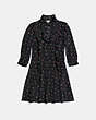 COACH®,WESTERN SHIRT DRESS,Mixed Material,Black,Front View