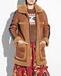 COACH®,REVERSIBLE SHEARLING PARKA,Shearling,TOFFEE,Scale View