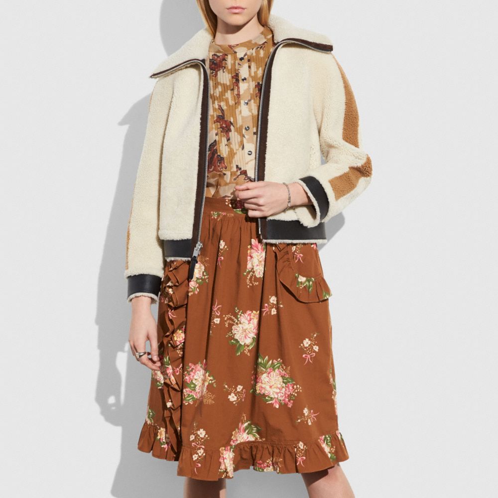 COACH®,REVERSIBLE SHEARLING TRACKSUIT,Leather,Natural,Scale View