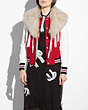 COACH®,VARSITY JACKET,Leather,Red.,Scale View