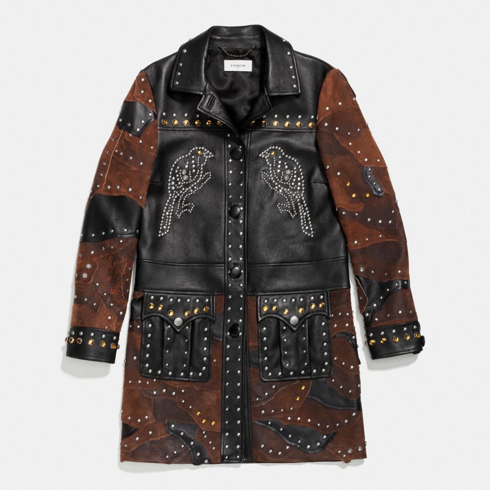 Patchwork Western Rivets Coat