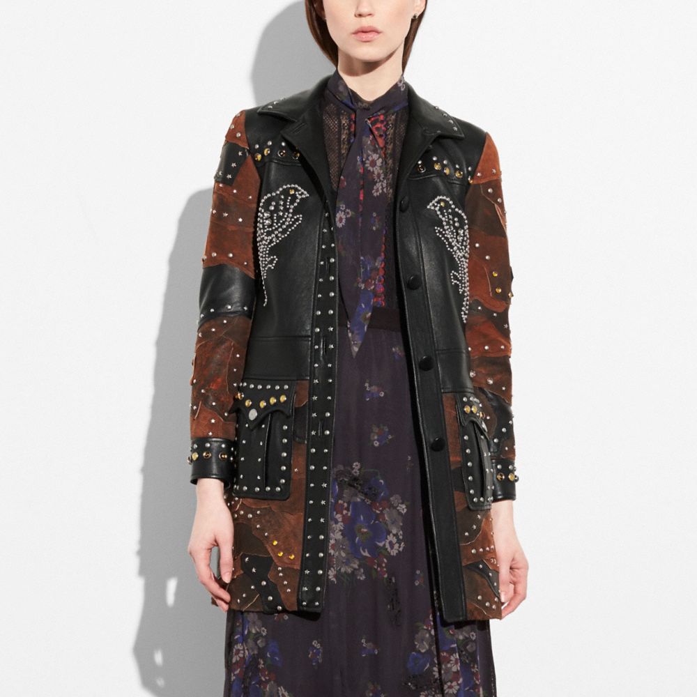 Patchwork Western Rivets Coat