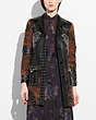 COACH®,PATCHWORK WESTERN RIVETS COAT,Leather,Black,Scale View
