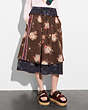 COACH®,MIXED PRINT LAYERED SKIRT,Mixed Material,BROWN MULTICOLOR,Scale View