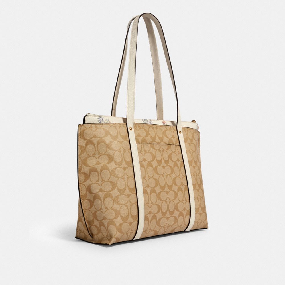 COACH Outlet May Tote In Signature Canvas With Dandelion Floral