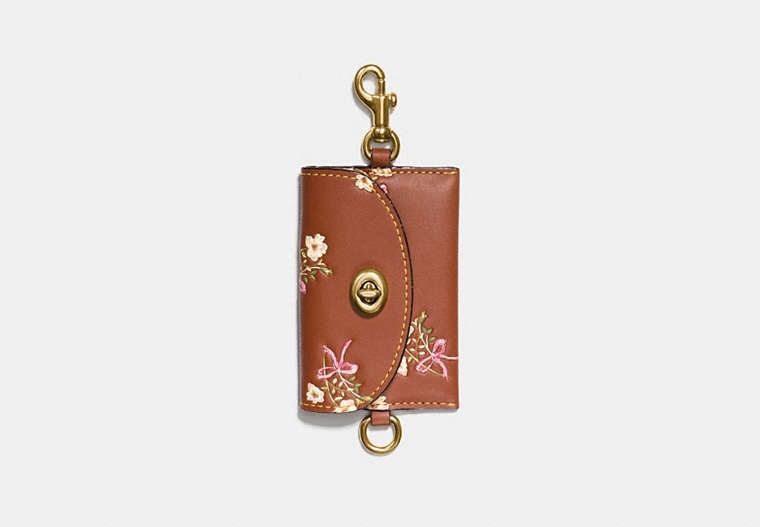 Turnlock Card Pouch With Floral Bow Print