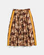 Horse Print Pleated Skirt With Side Panel