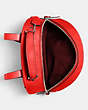 COACH®,JORDYN BACKPACK IN SIGNATURE LEATHER,Leather,Gunmetal/Miami Red,Inside View,Top View