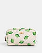 Small Boxy Cosmetic Case With Lime Print