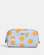 Small Boxy Cosmetic Case With Orange Print