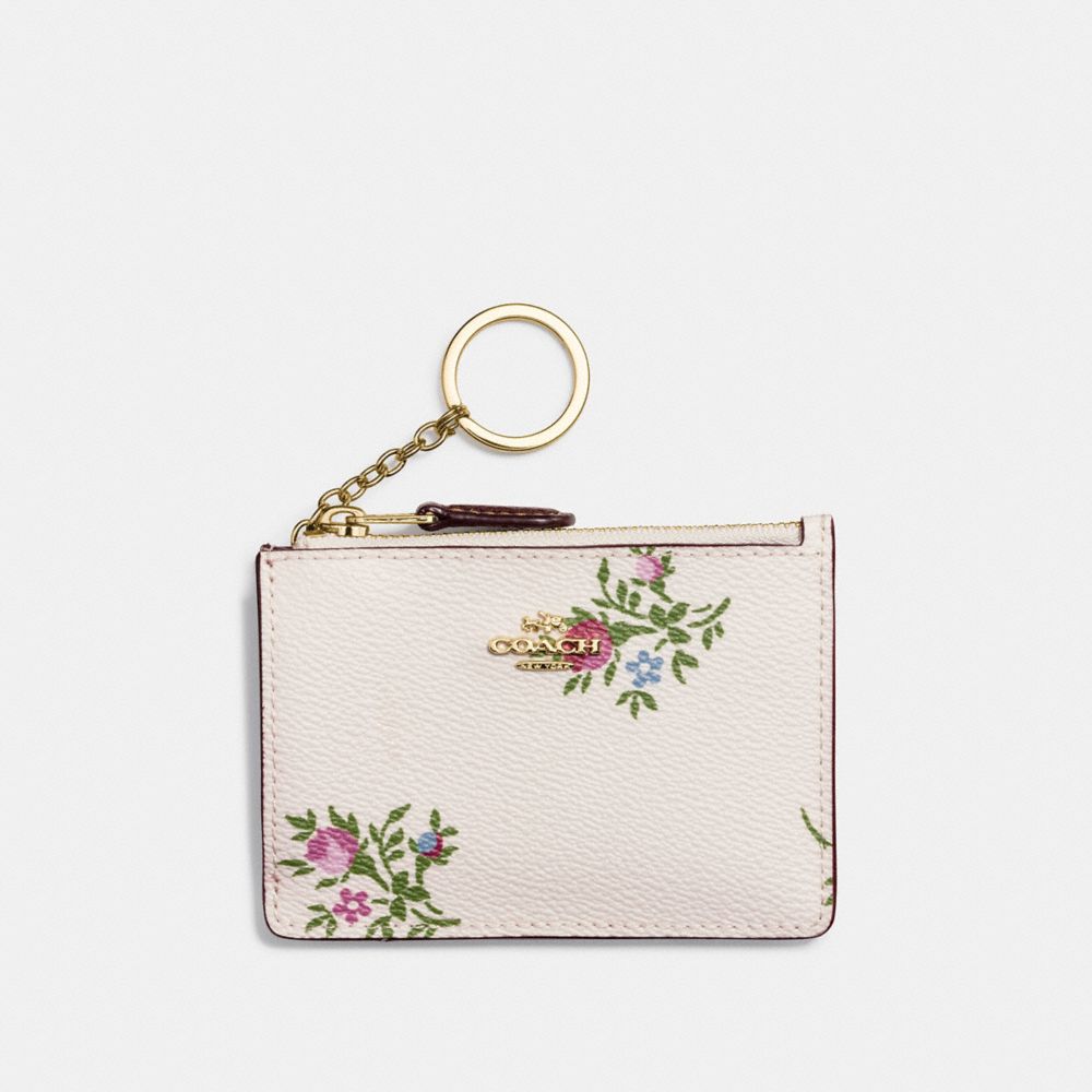 Coach mini skinny id case floral sale