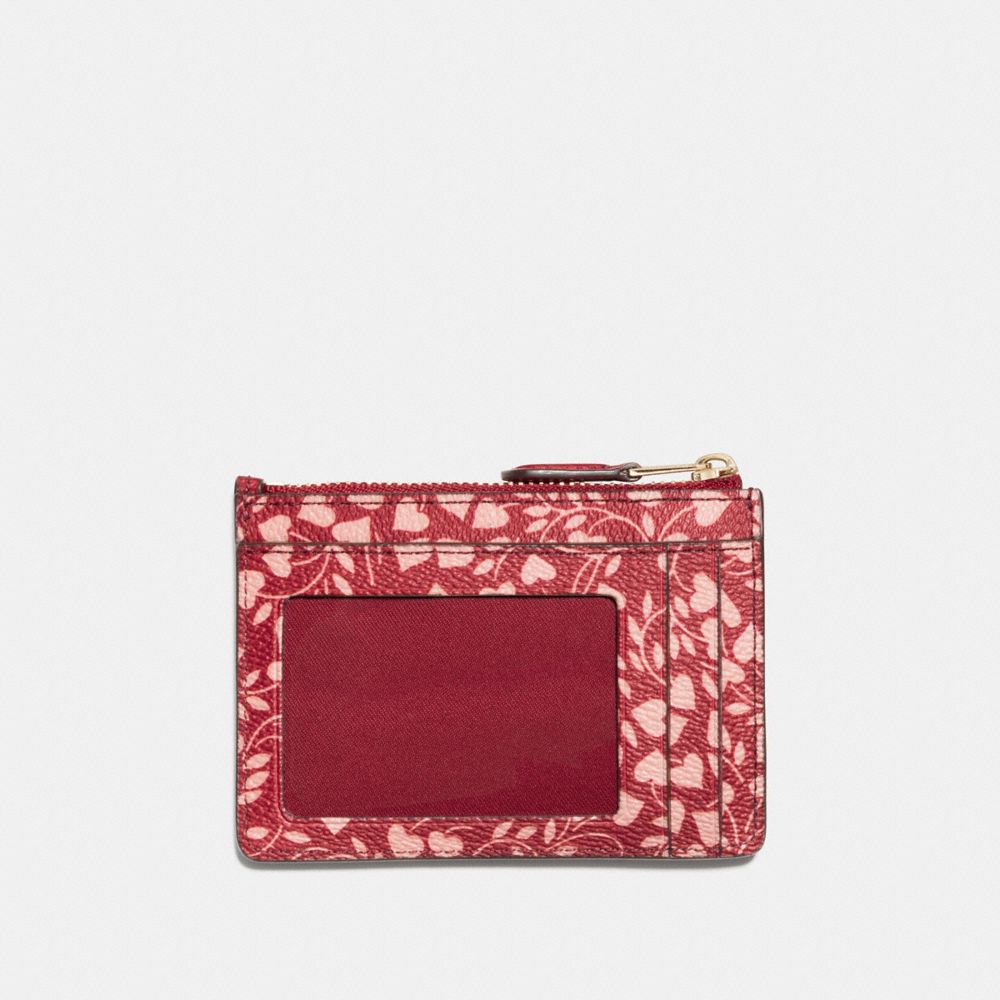 COACH®,Mini Skinny Id Case With Love Leaf Print,,Back View