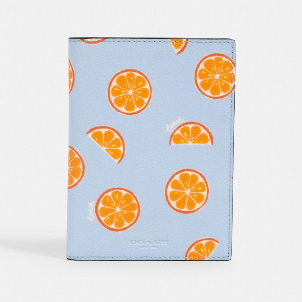 Passport Case With Orange Print