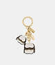 COACH®,ESSENTIAL TEA ROSE BAG CHARM,Leather,Gold/Chalk,Front View