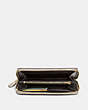 COACH®,ACCORDION ZIP WALLET,Leather,Light Gold/Platinum,Inside View,Top View