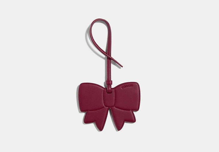 COACH®,BOW ORNAMENT,Leather,Scarlett,Front View image number 0