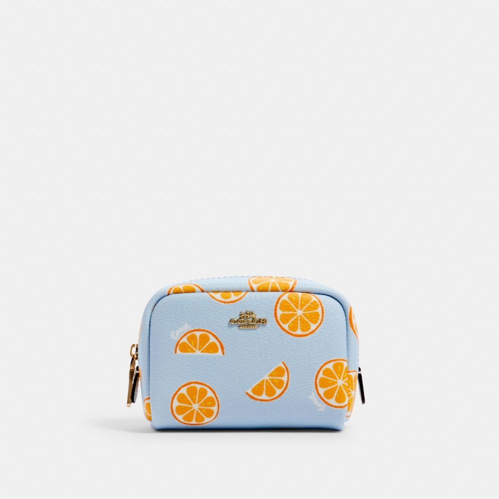 COACH® Outlet | Mini Boxy Cosmetic Case With Orange Print