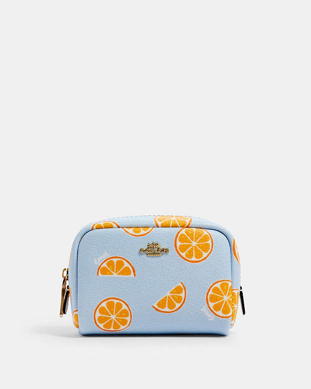 COACH® Outlet | Mini Boxy Cosmetic Case With Orange Print